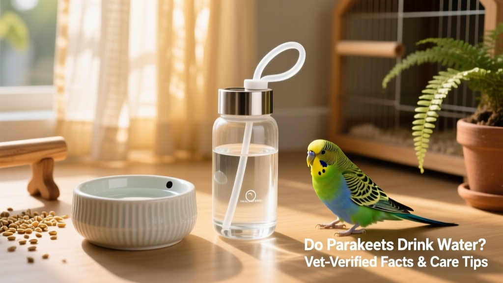 Side-by-side comparison of a clean water dish and a properly functioning water bottle designed for small birds