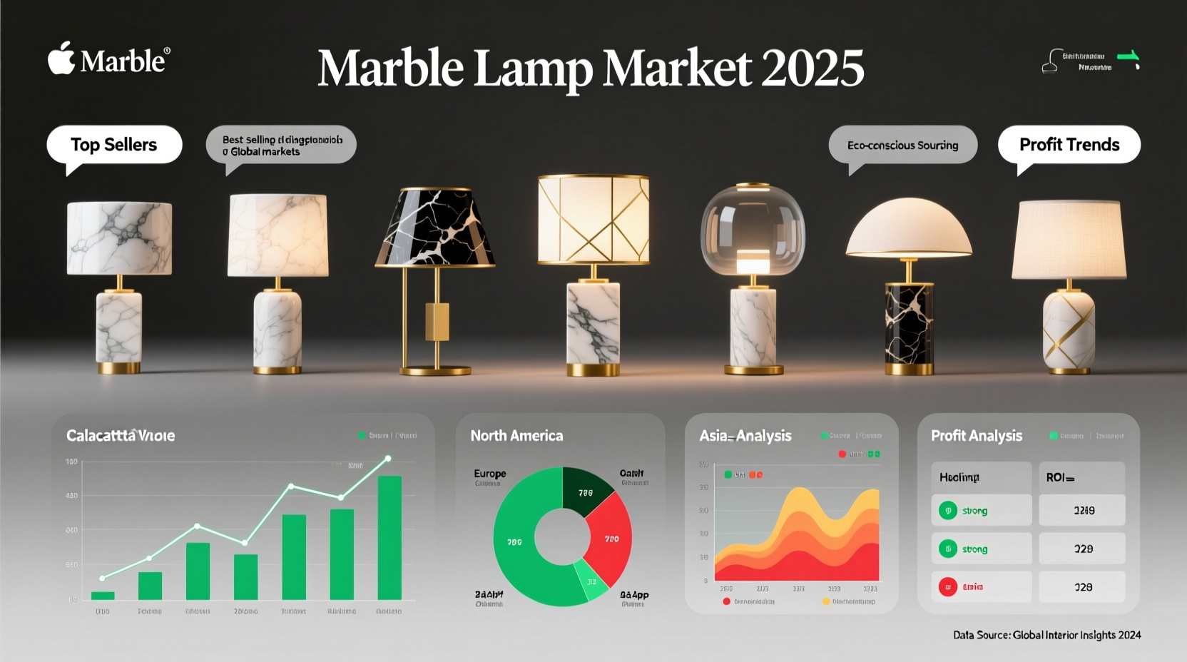 best selling marble lamps