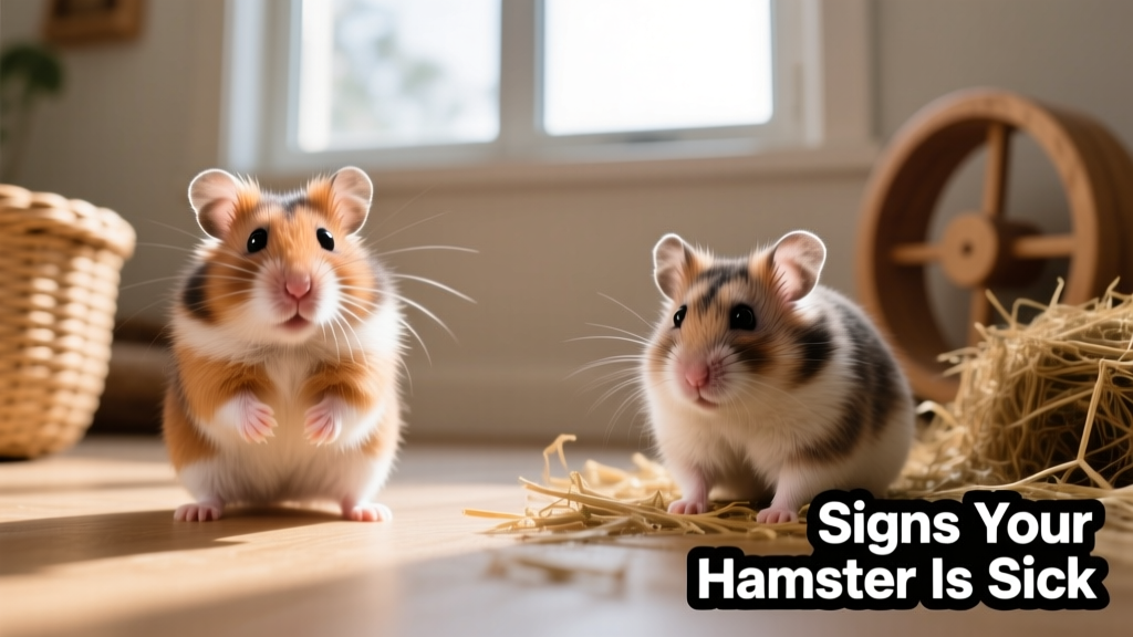 Side-by-side comparison: healthy hamster fur vs. patchy, thinning fur on another hamster