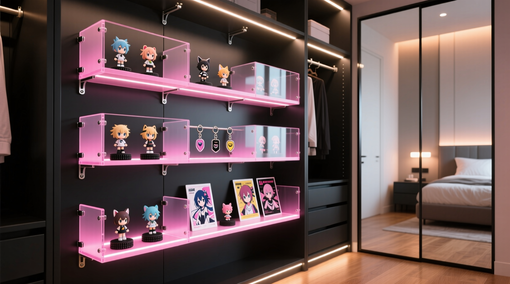 closet organization tips anime merch vs traditional shelves