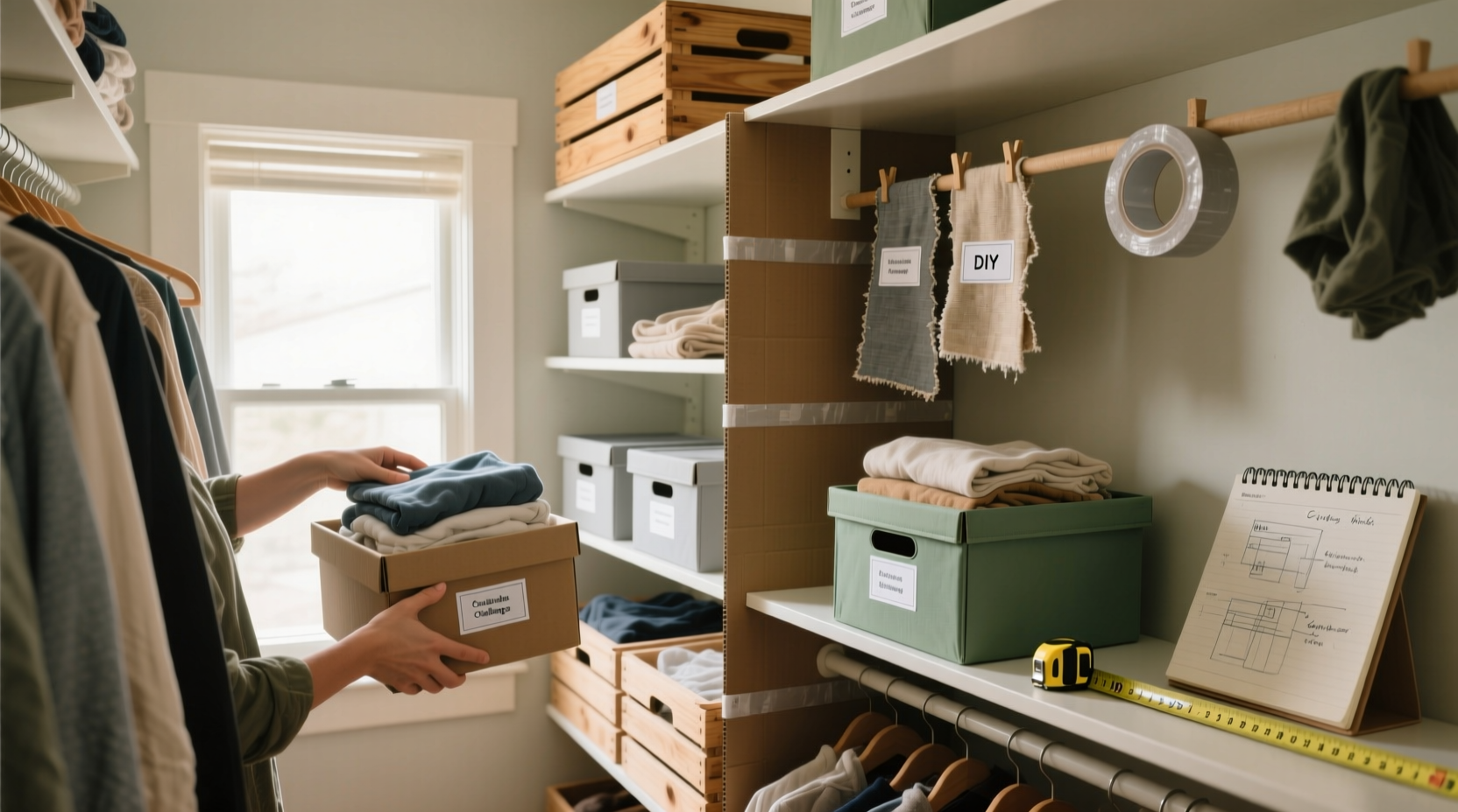 budget closet organization challenge