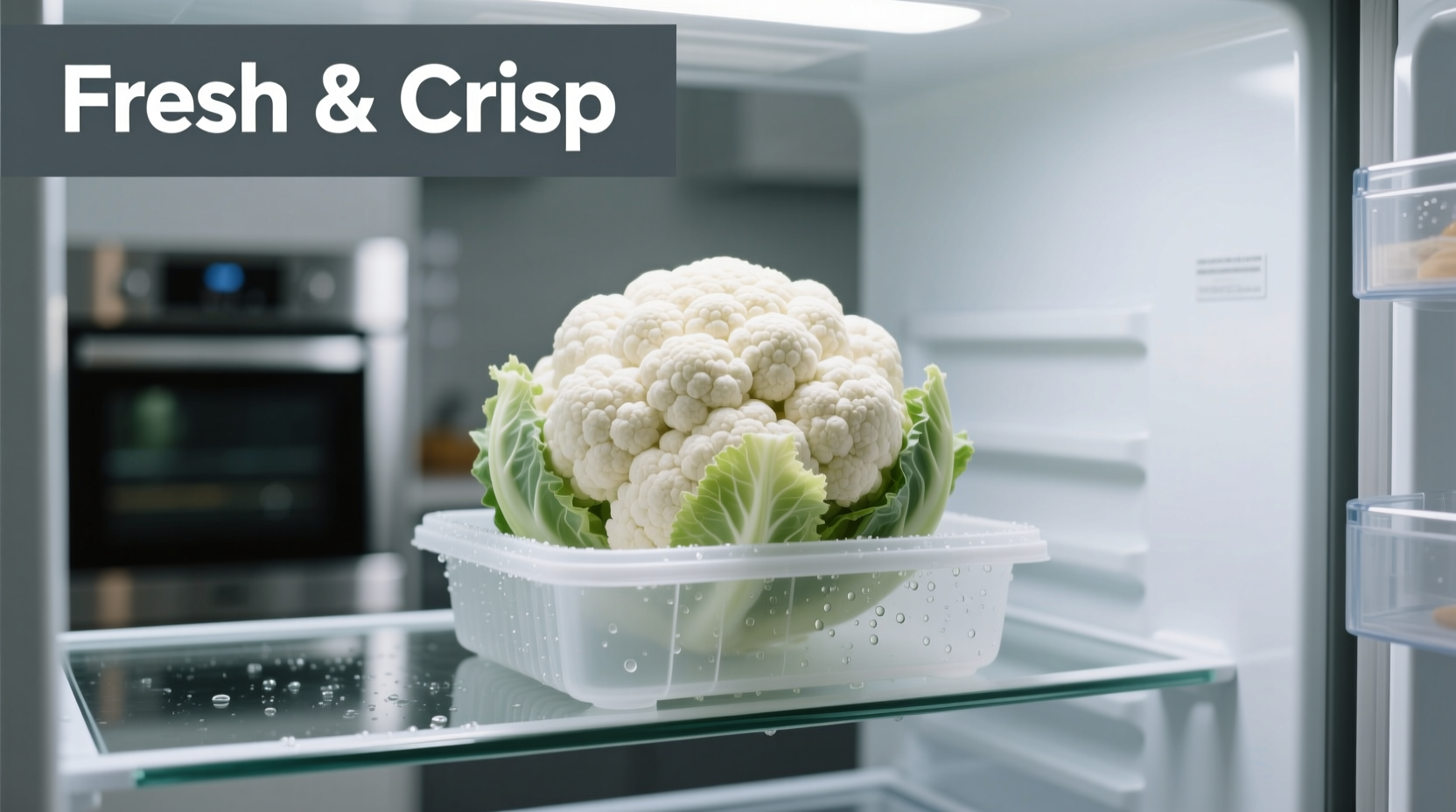 Fresh cauliflower stored properly in refrigerator