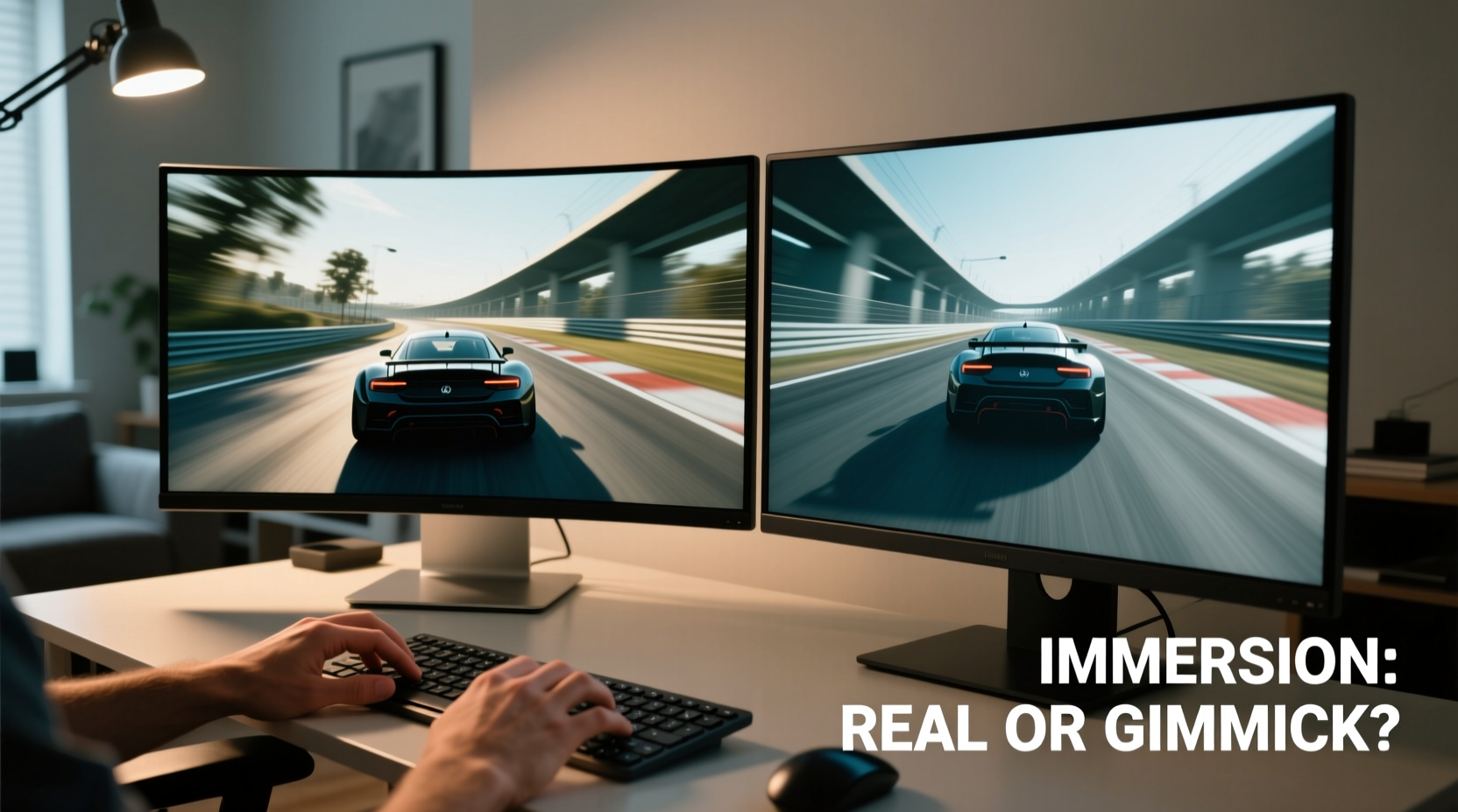curved monitor vs flat screen is the immersion factor real or just a gimmick