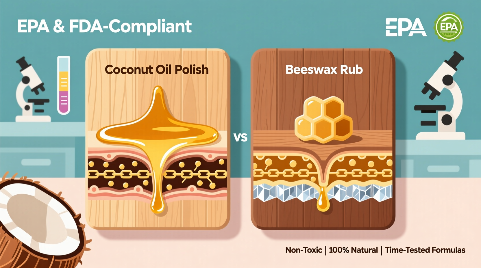 coconut oil vs beeswax best non toxic wood polish