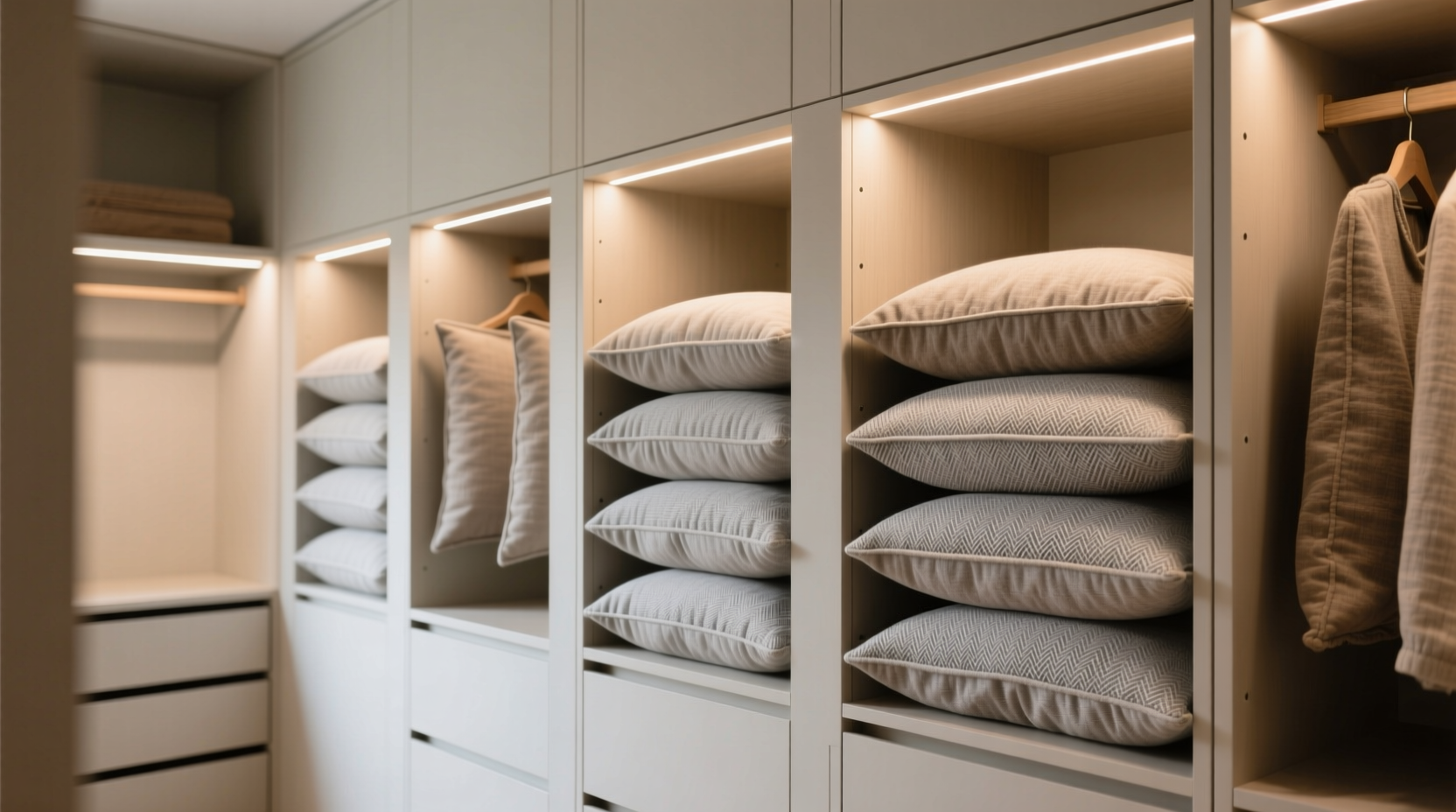 closet organization tips for meditation cushions