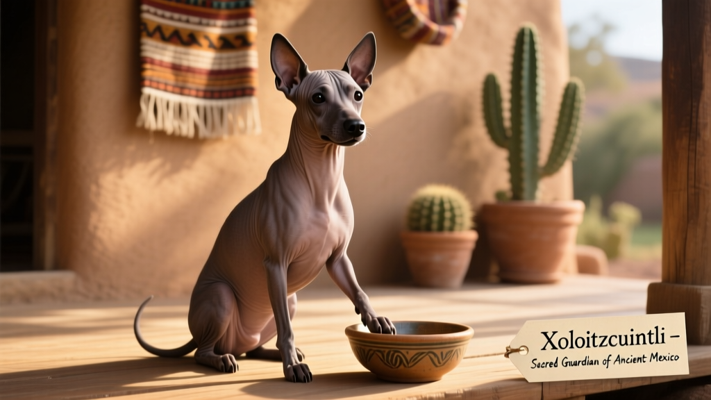 Vertical portrait of Mexican hairless dog