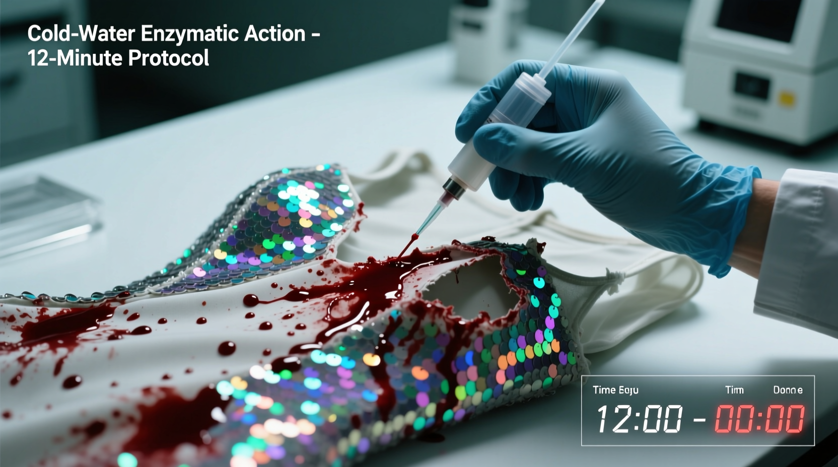 how to remove fake blood without fading sequins