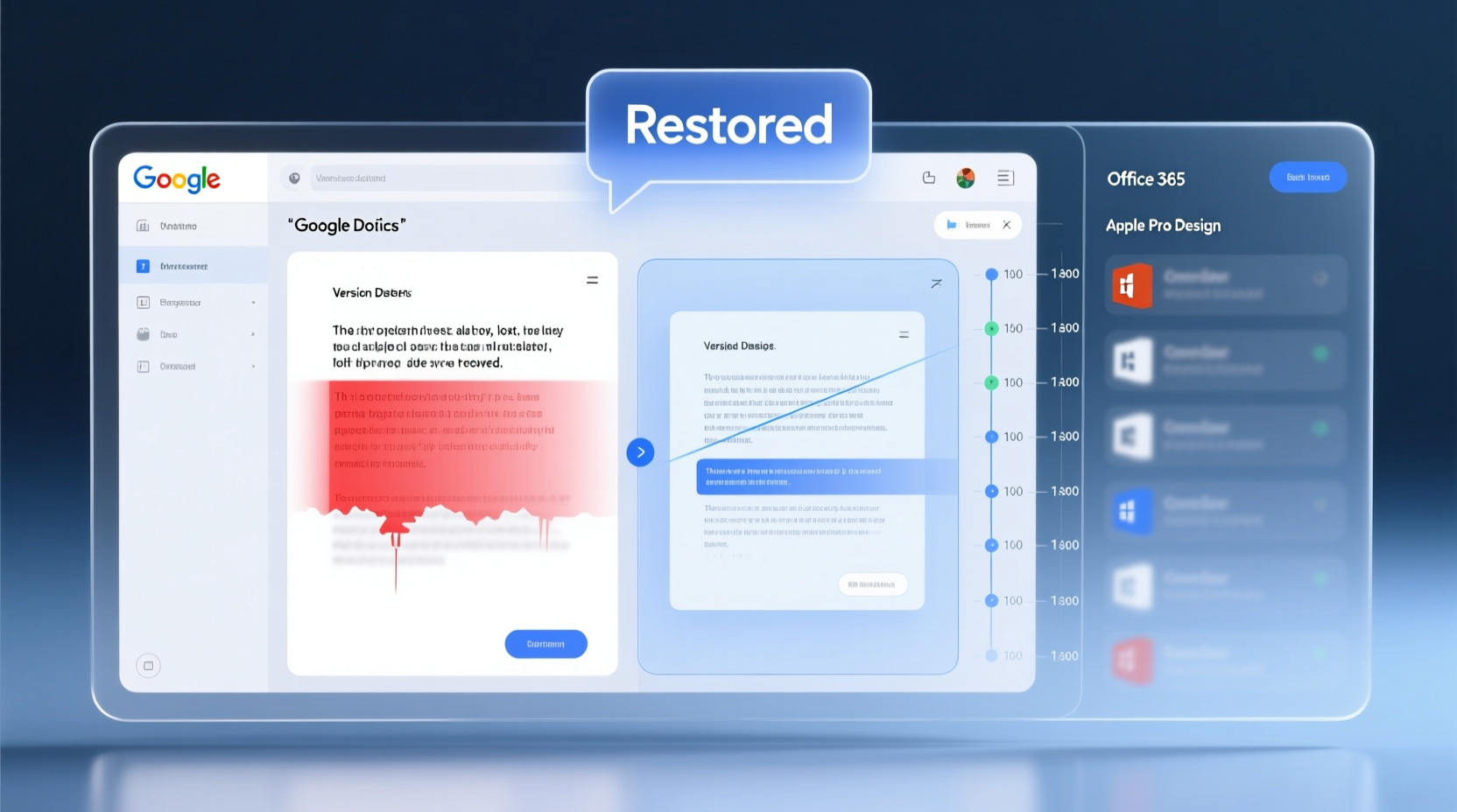 google docs vs office which restores deleted text faster