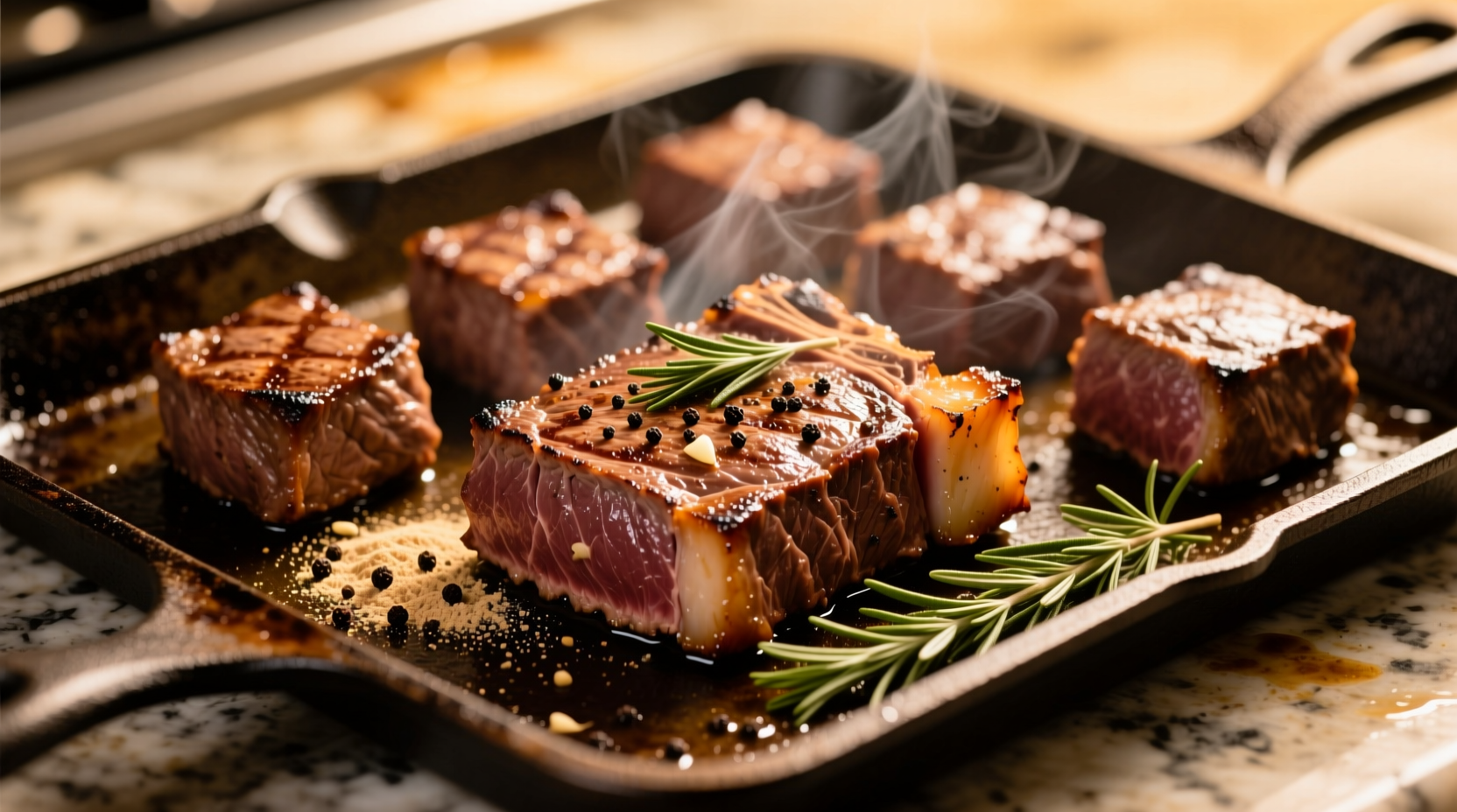 Cube steak seasoned and arranged on baking sheet