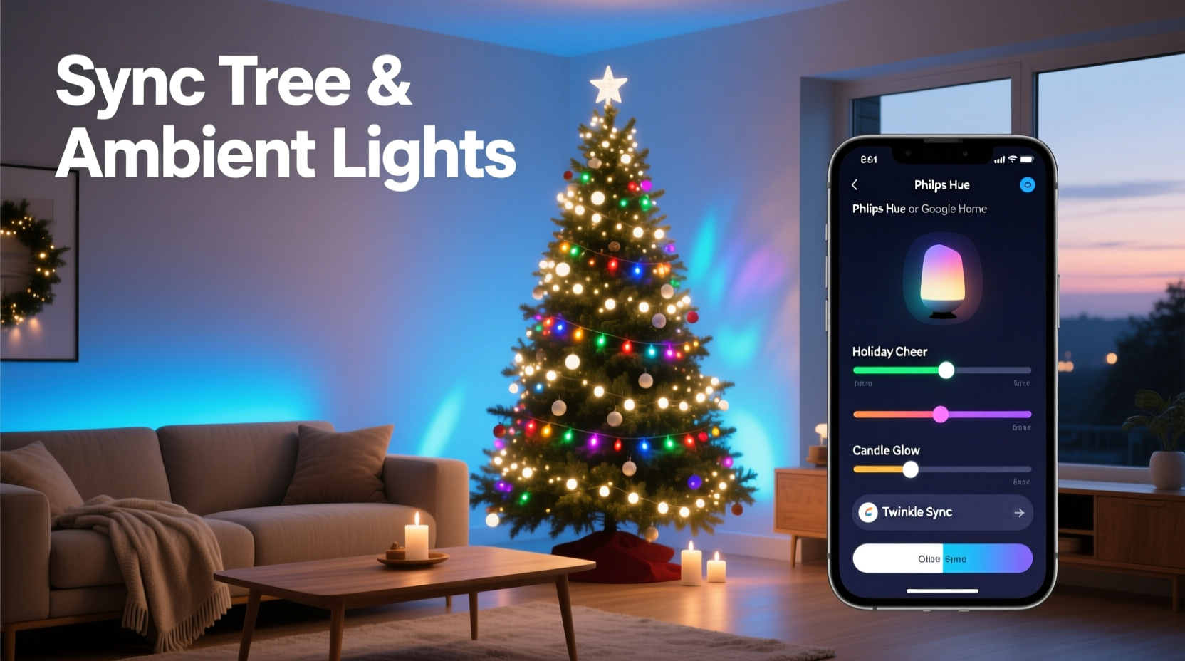 how to coordinate your christmas tree lights with smart home ambient lighting