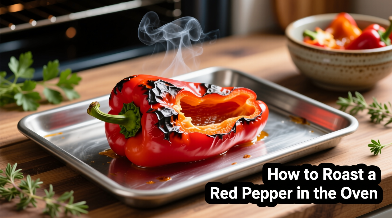 how to roast a red pepper in the oven