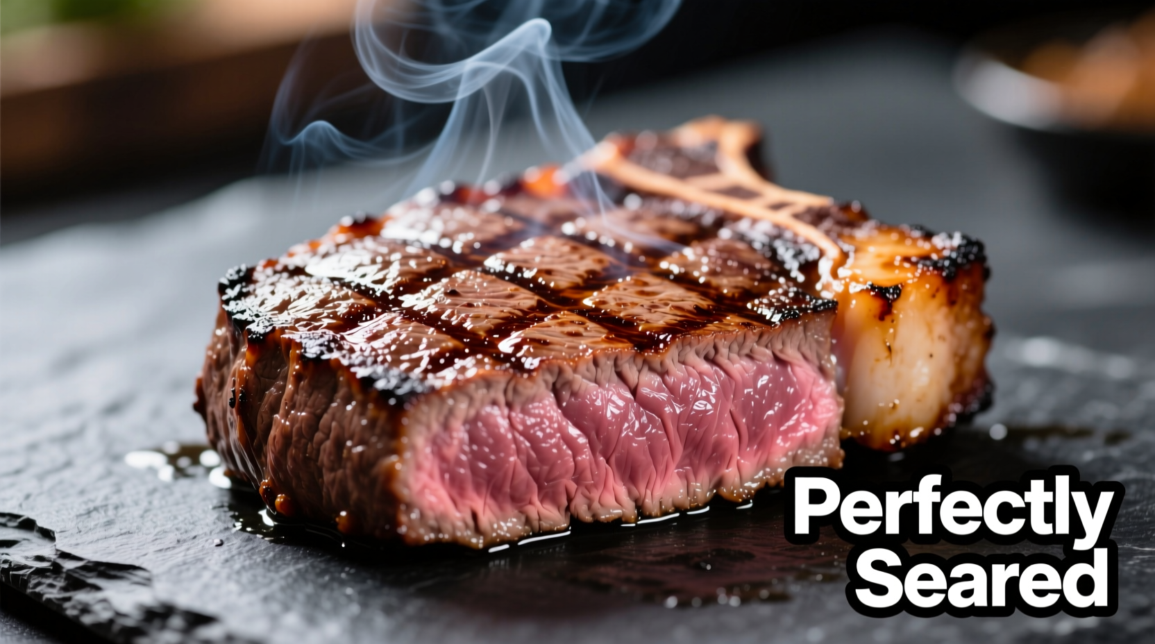 Perfectly seared petite sirloin steak with grill marks