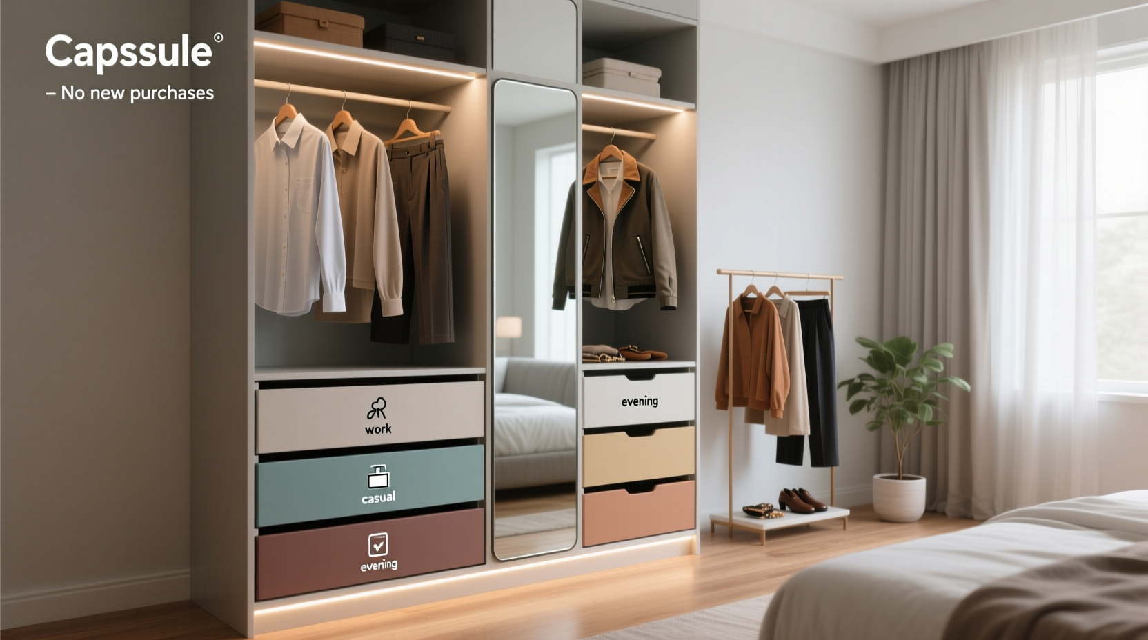 capsule wardrobe drawer system without buying clothes