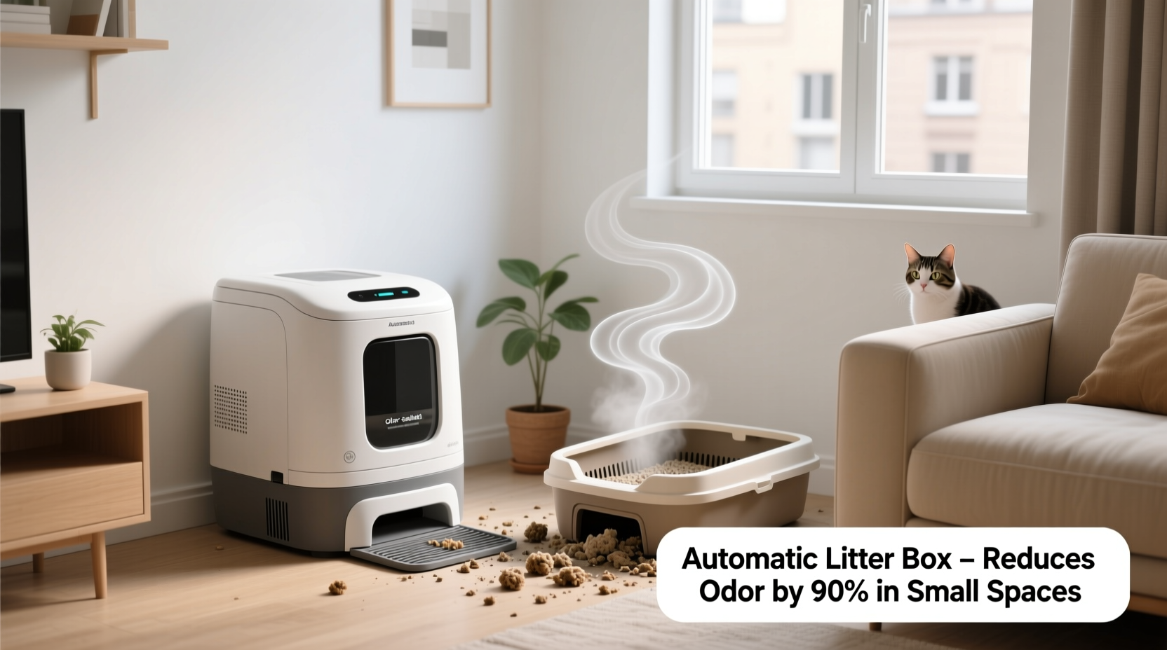 automatic litter box vs traditional which reduces odor in small apartments