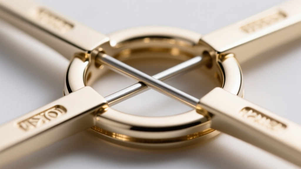 Loupe view of a t bar mechanism, showing a 14k white gold bar inserting into a reinforced oval loop with a 2mm gauge thickness