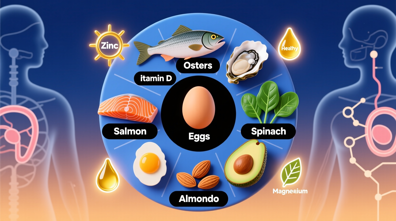 Nutrient-rich foods supporting testosterone production