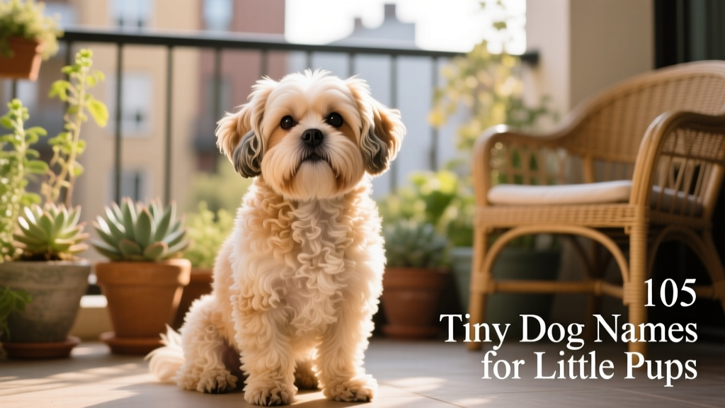 A dainty Shih Tzu with soft curls, sitting upright with gentle eyes