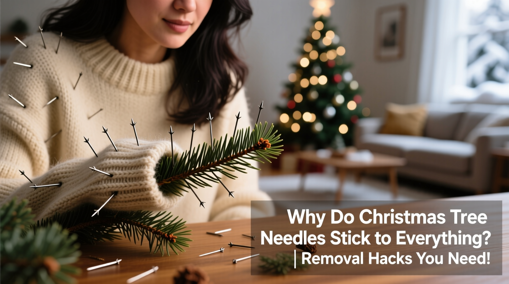 why do christmas tree needles stick to everything removal hacks