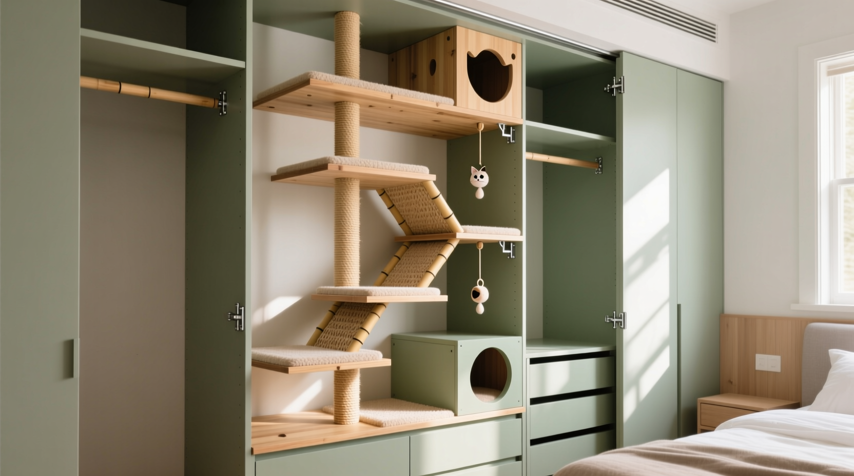 closet organization tips cat tree integration