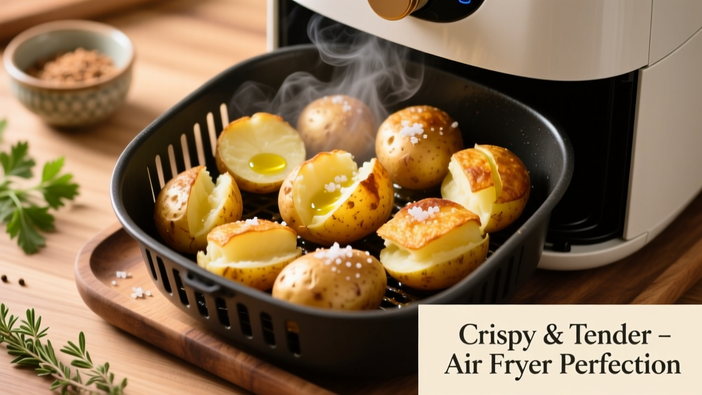 Yukon Gold Baked Potatoes in Air Fryer (Crispy & Tender!)