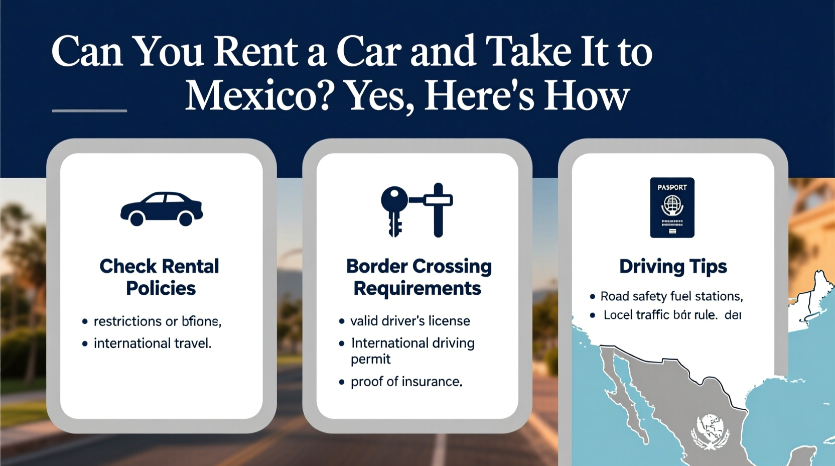 can i rent a car and take it to mexico