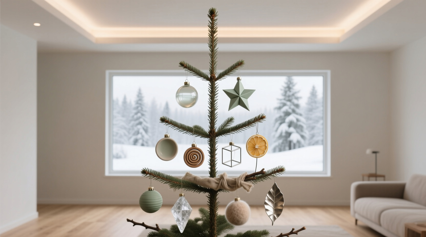 how to build a minimalist christmas tree with only 10 ornaments