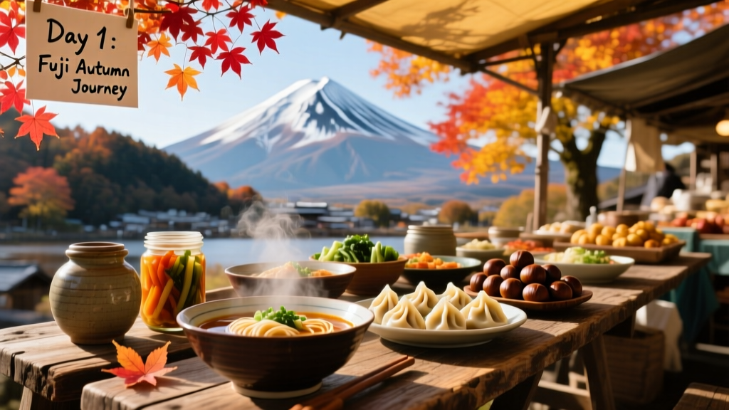 Mount Fuji Fall Colors Trip Report: Day 1 — Kawaguchiko Lakeside, Maple Peaks, and Soba at 800 Meters