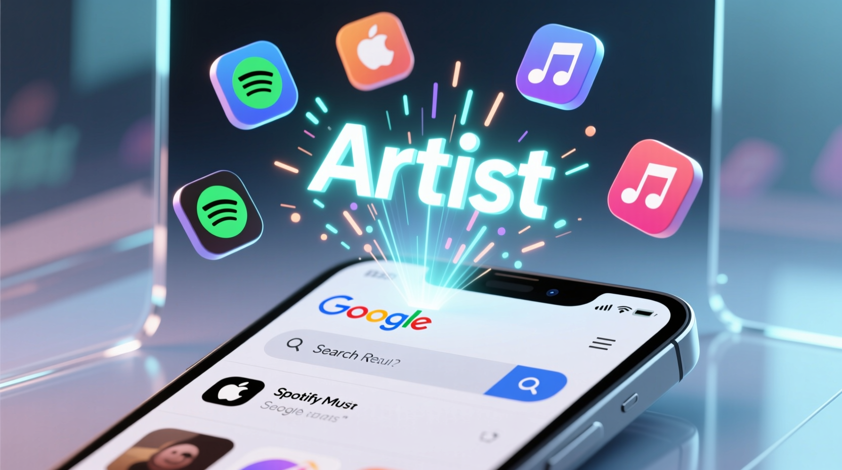 google search now lets you launch music apps from artis