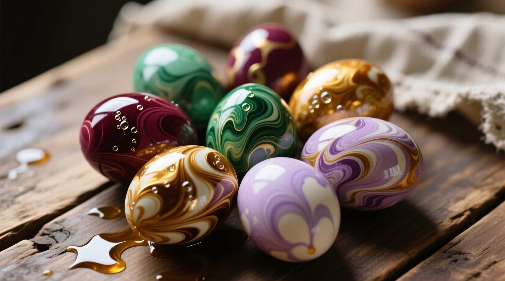 make marbled easter eggs with oil