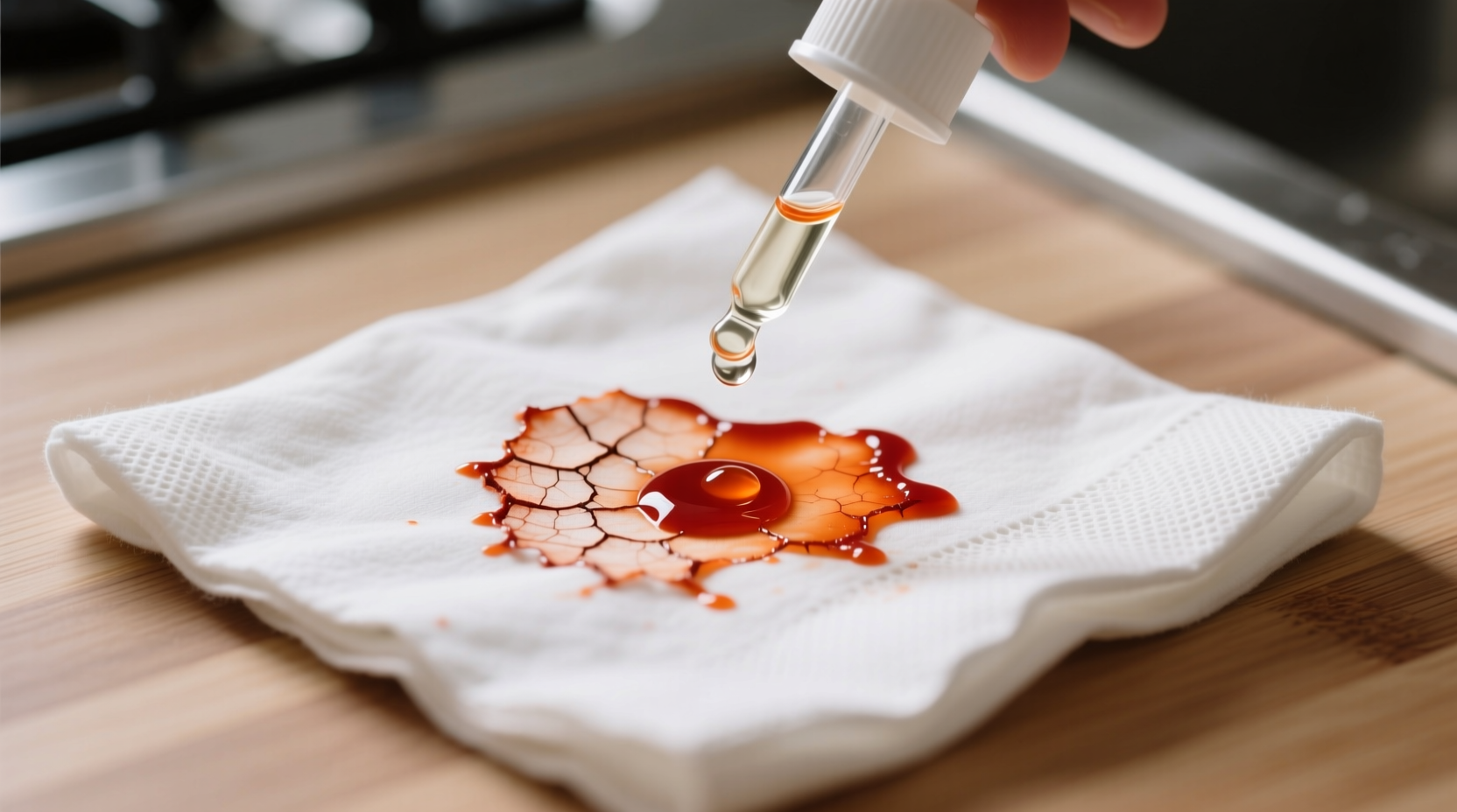 how to remove dried hot sauce stains from cotton napkins