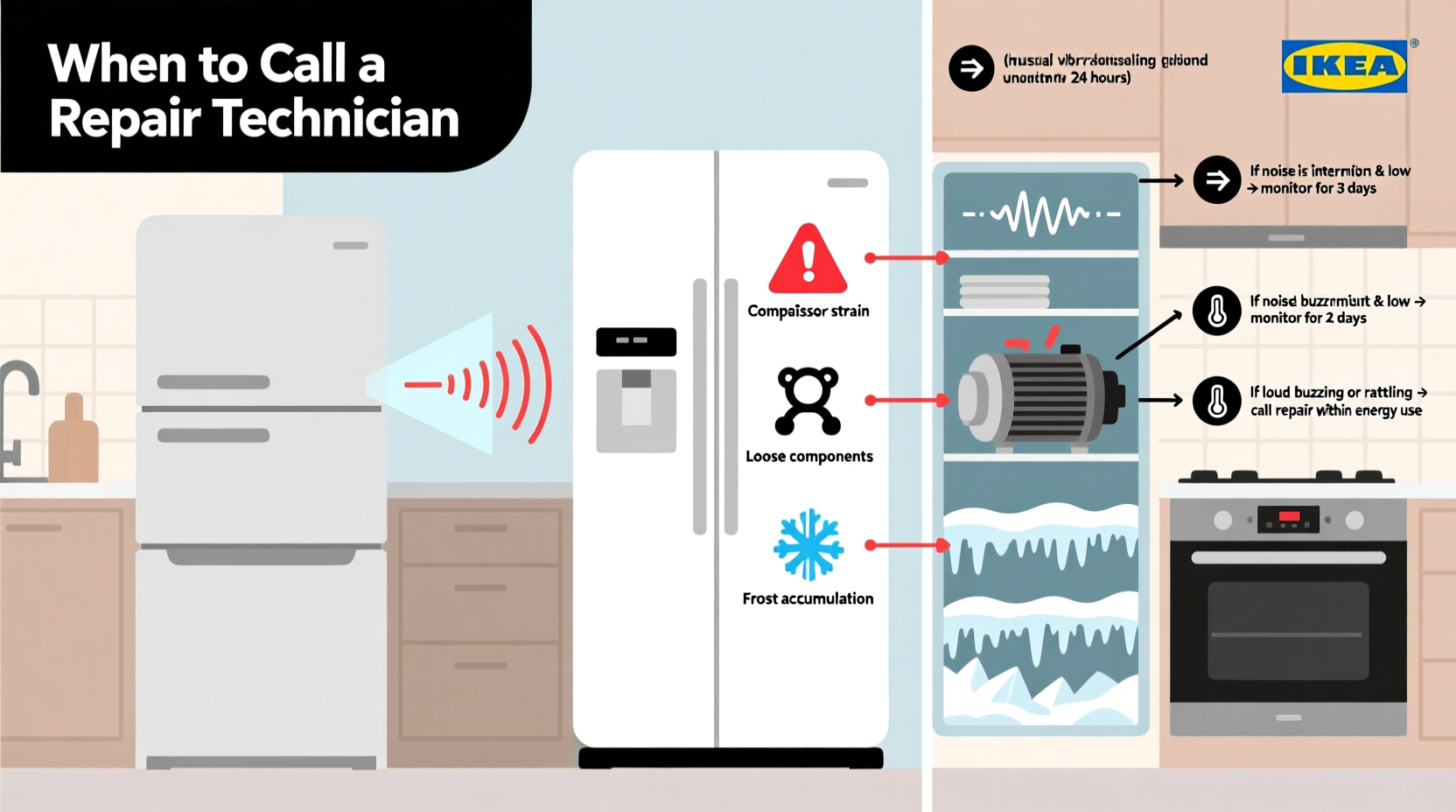 why is my fridge making weird noises when to call repair vs ignore it