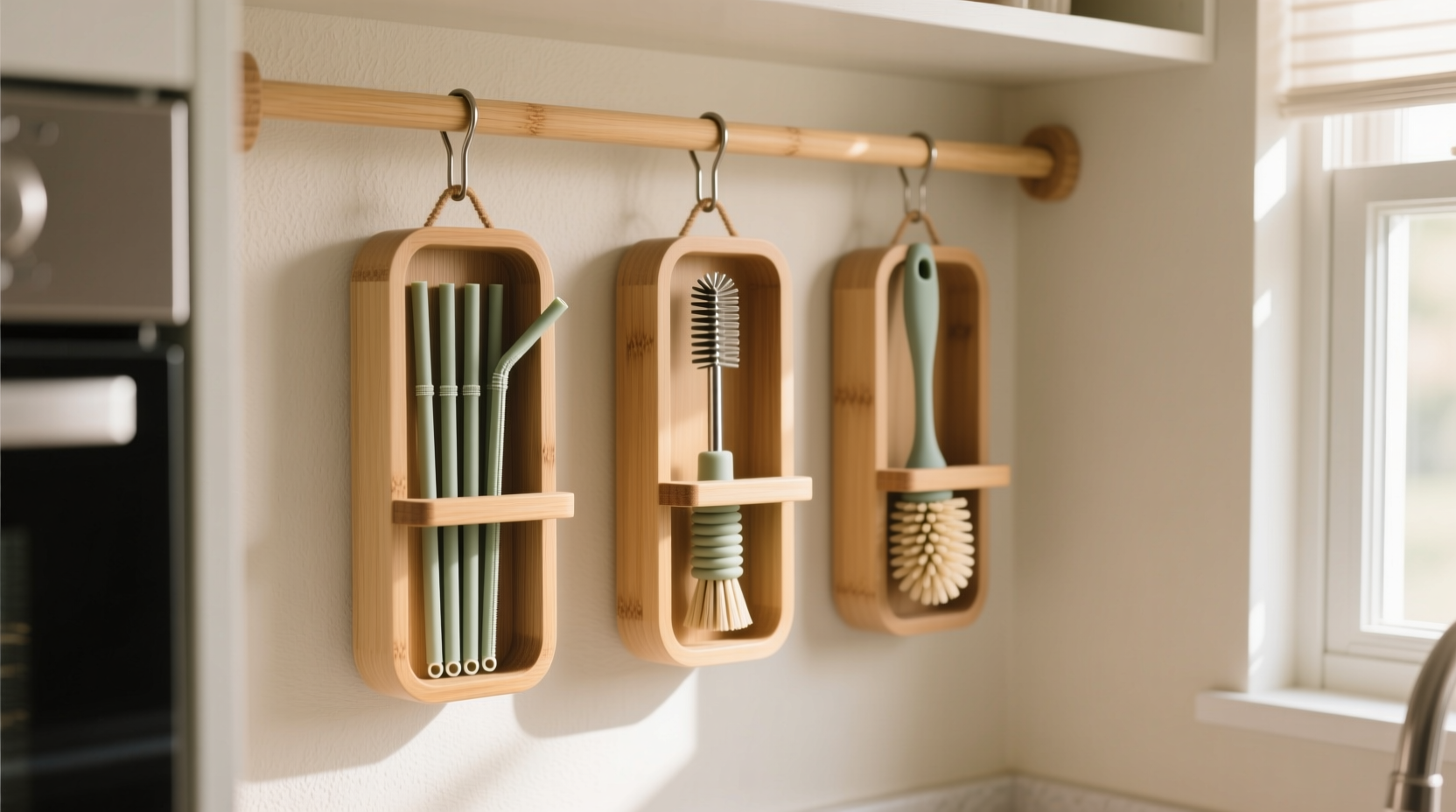 closet organization tips for reusable straws brushes