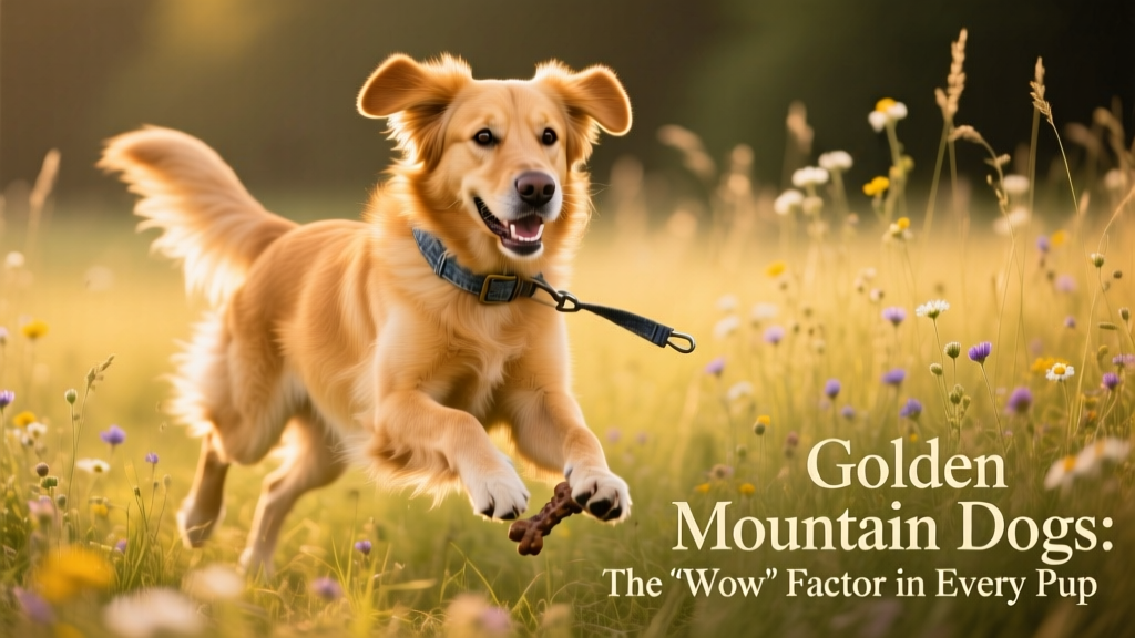 Golden Mountain dog with gold colored fure