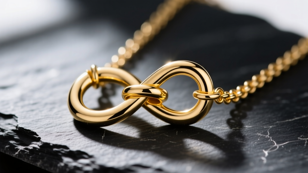 Macro shot of an 18-gauge 14k yellow gold S-hook necklace clasp on dark slate, highlighting wire tension and polish.