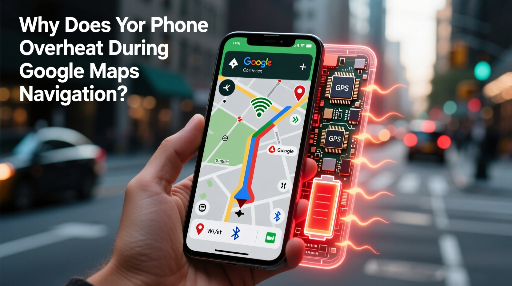 why does my phone overheat when using google maps navigation