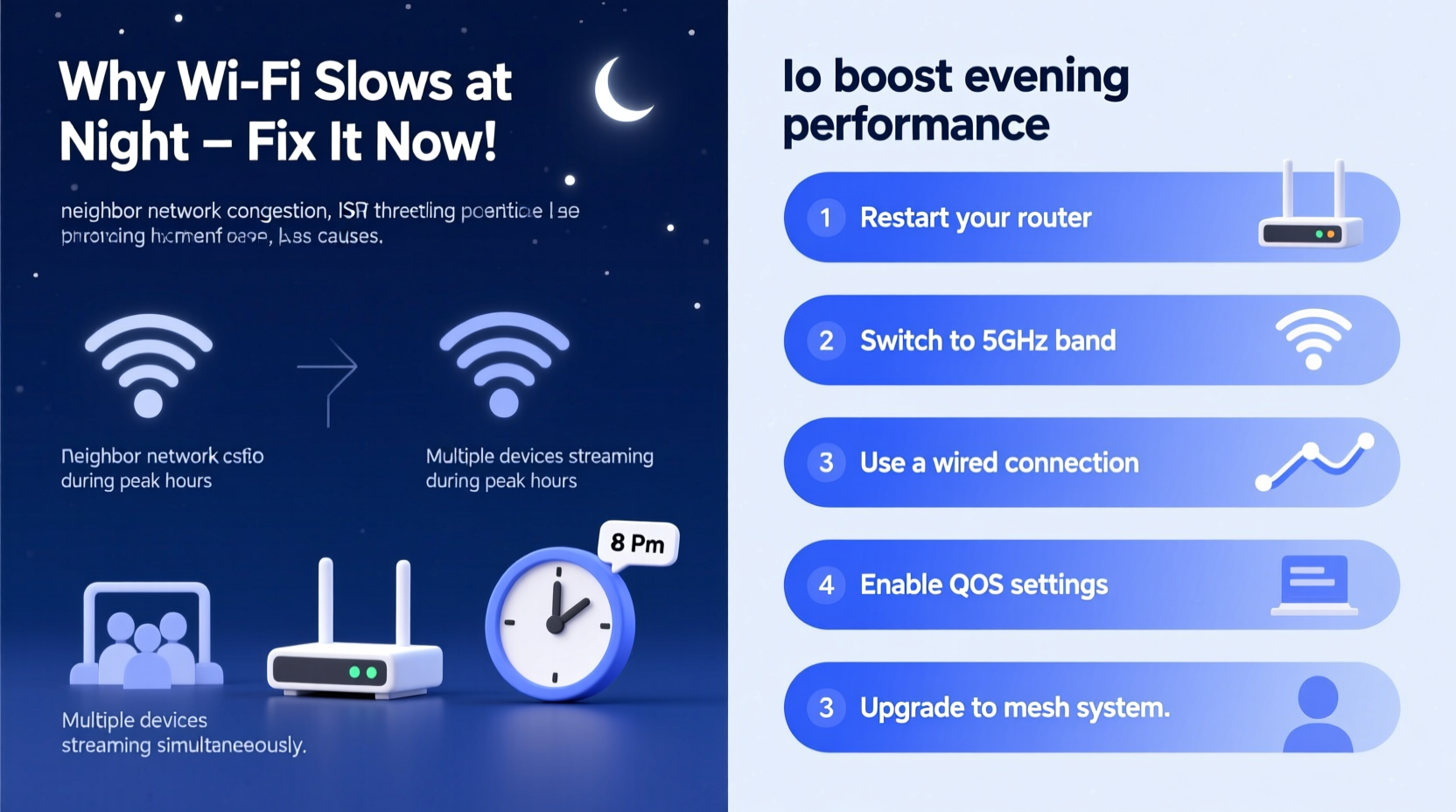 why is my wifi slow only at night and how to boost evening speeds instantly