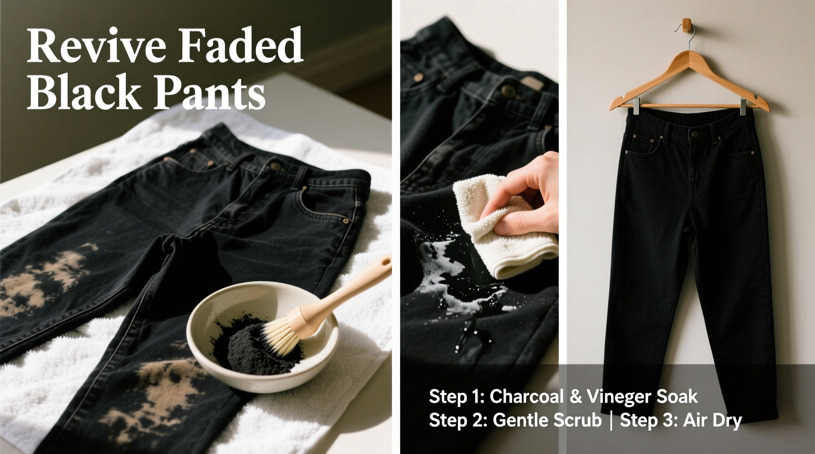 how to revive dull black pants that look faded after many washes