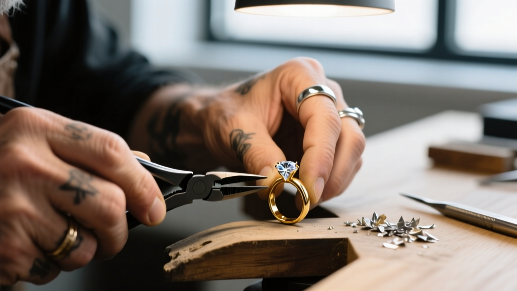 Close-up macro shot of a jeweler
