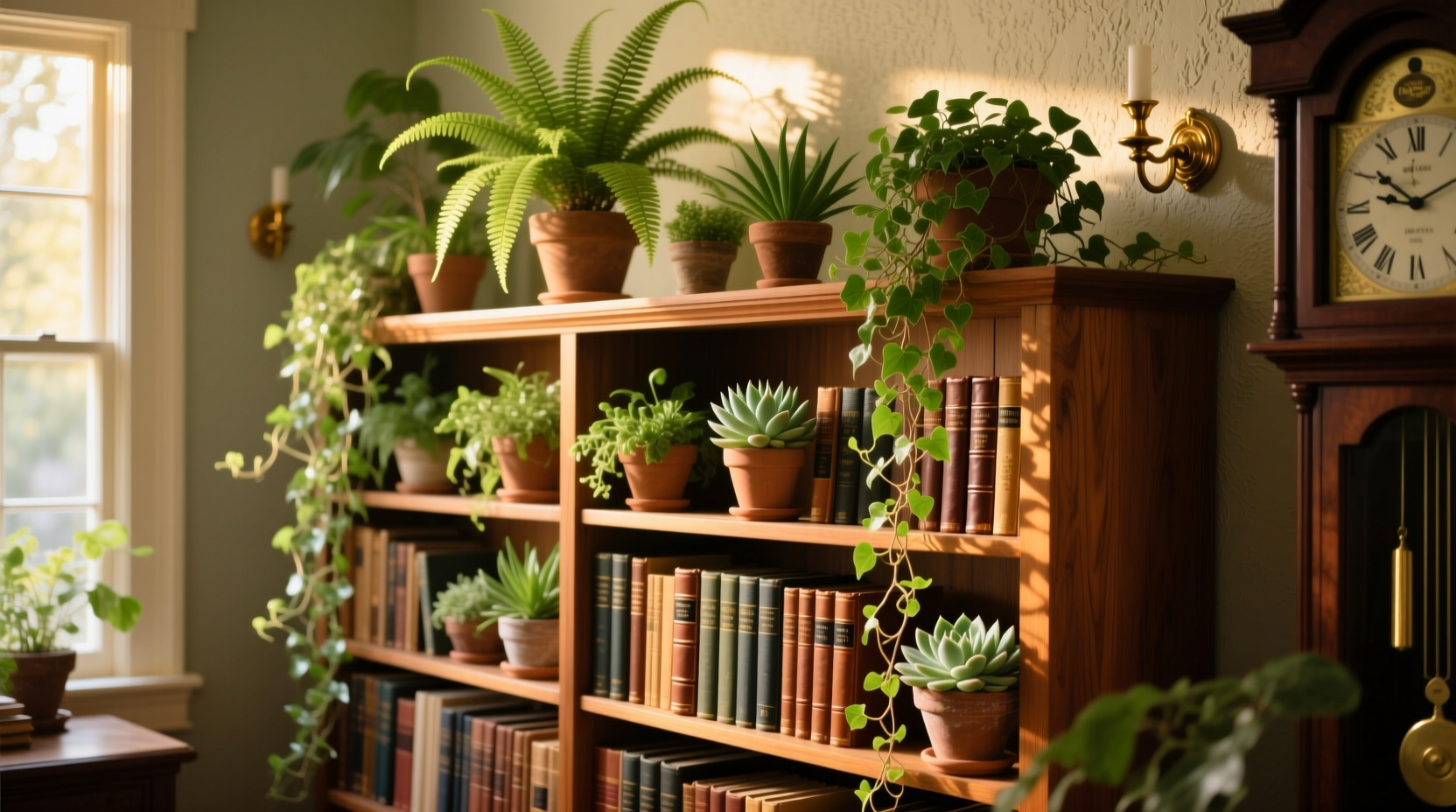 bookcase plants