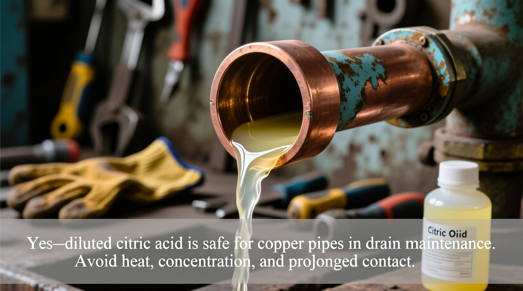 citric acid cleaner safe for copper pipes