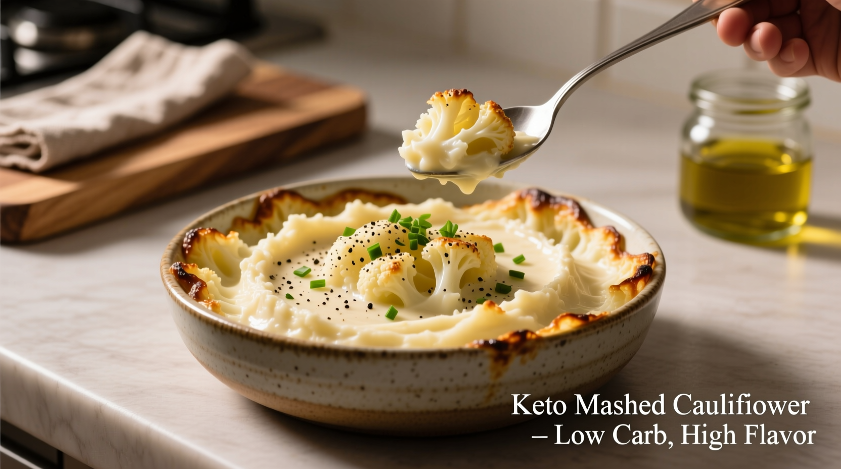 Keto Mashed Cauliflower: 4g Net Carbs Per Serving Recipe