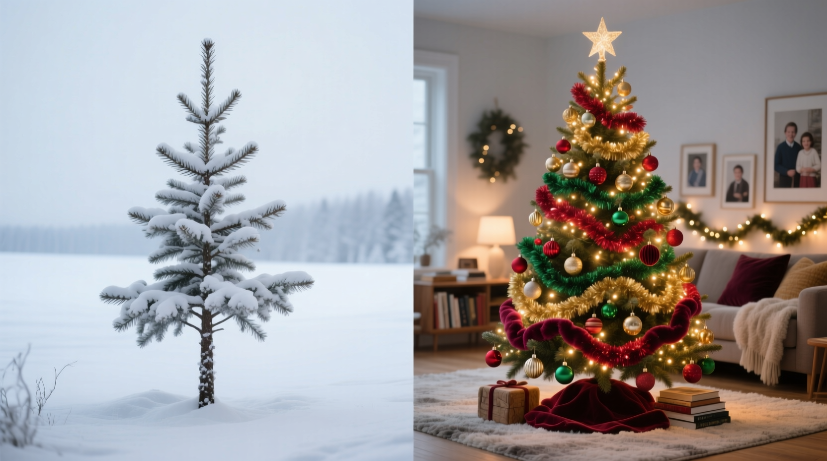 minimalist scandinavian tree vs maximalist american style which feels cozier