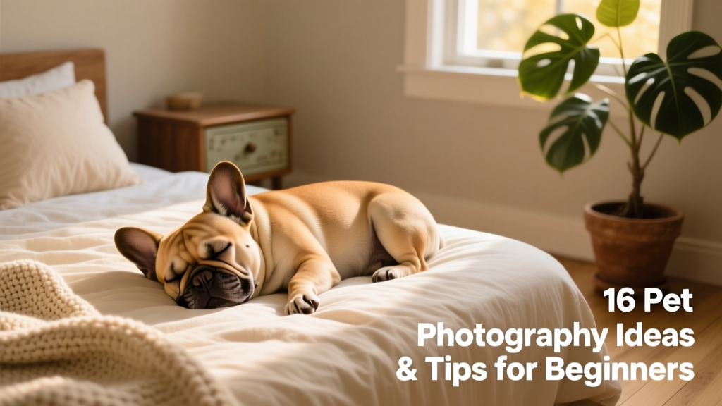 A French Bulldog resting peacefully on a cozy bed, eyes softly closed