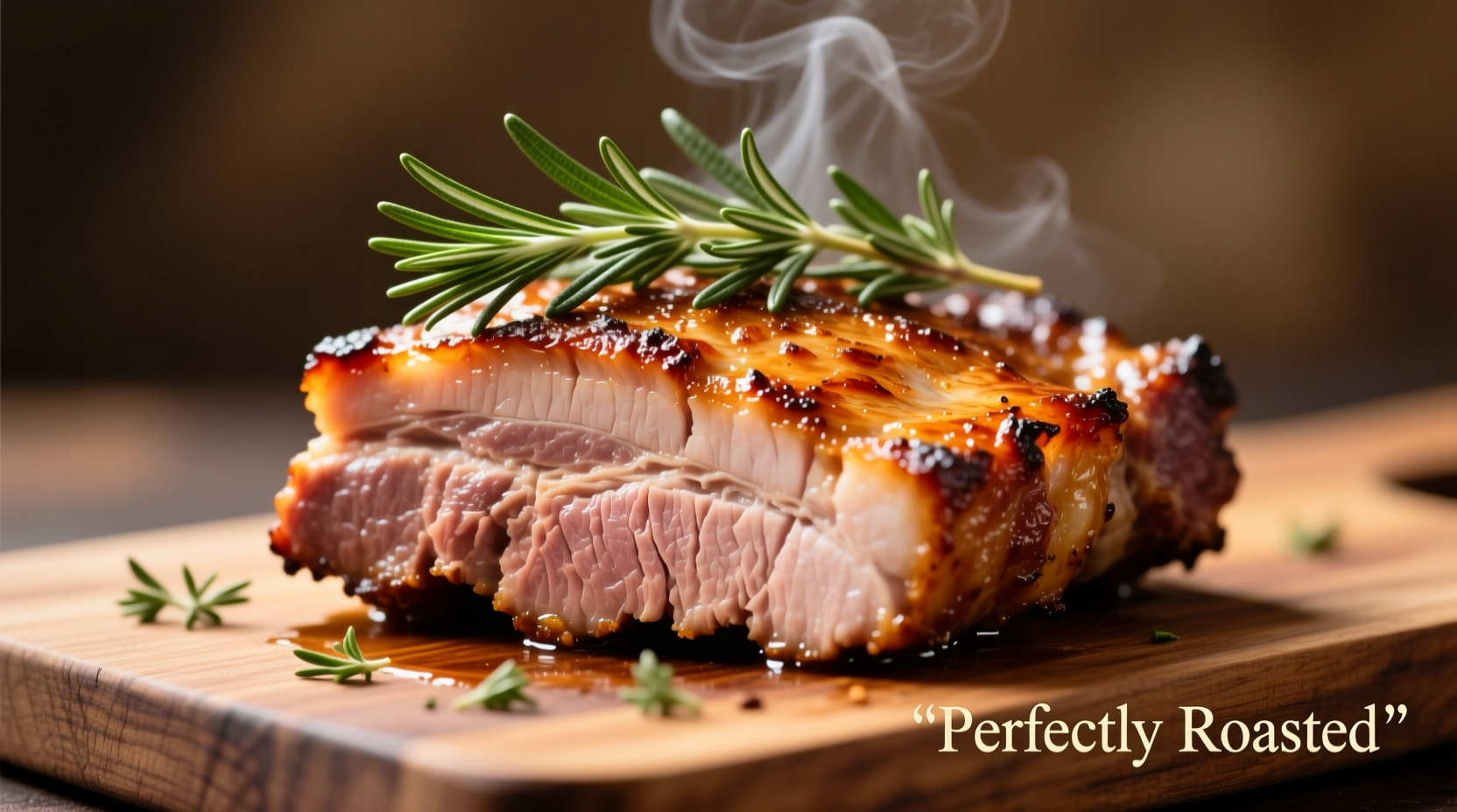 Perfectly roasted pork fillet with herbs