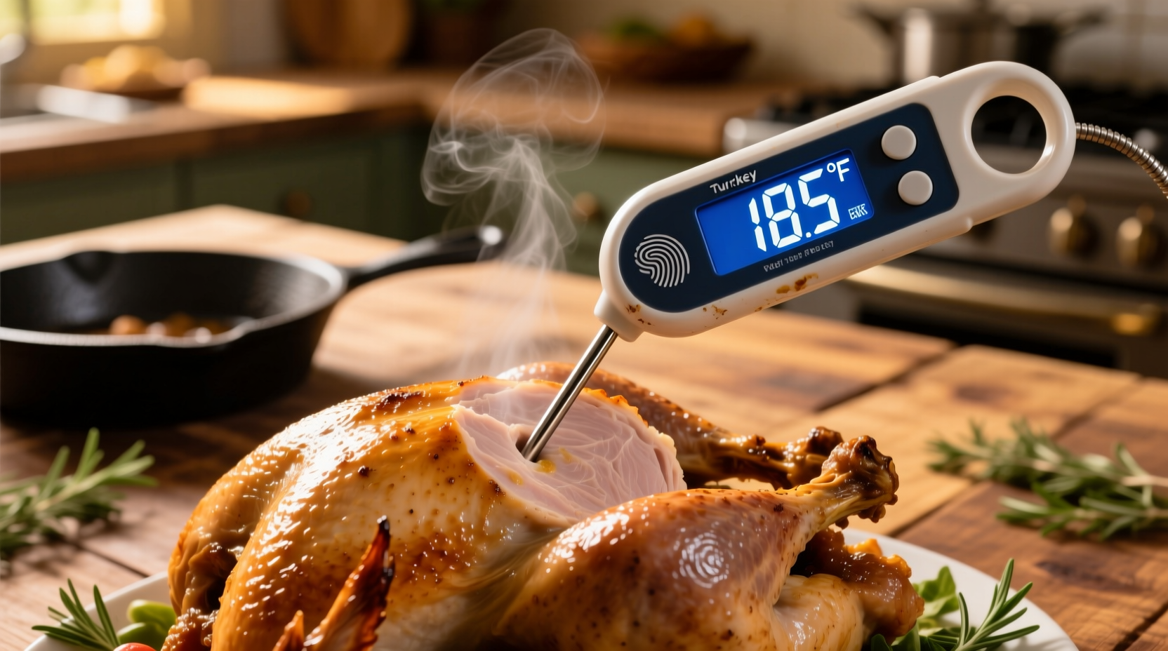 Turkey cooking thermometer reading
