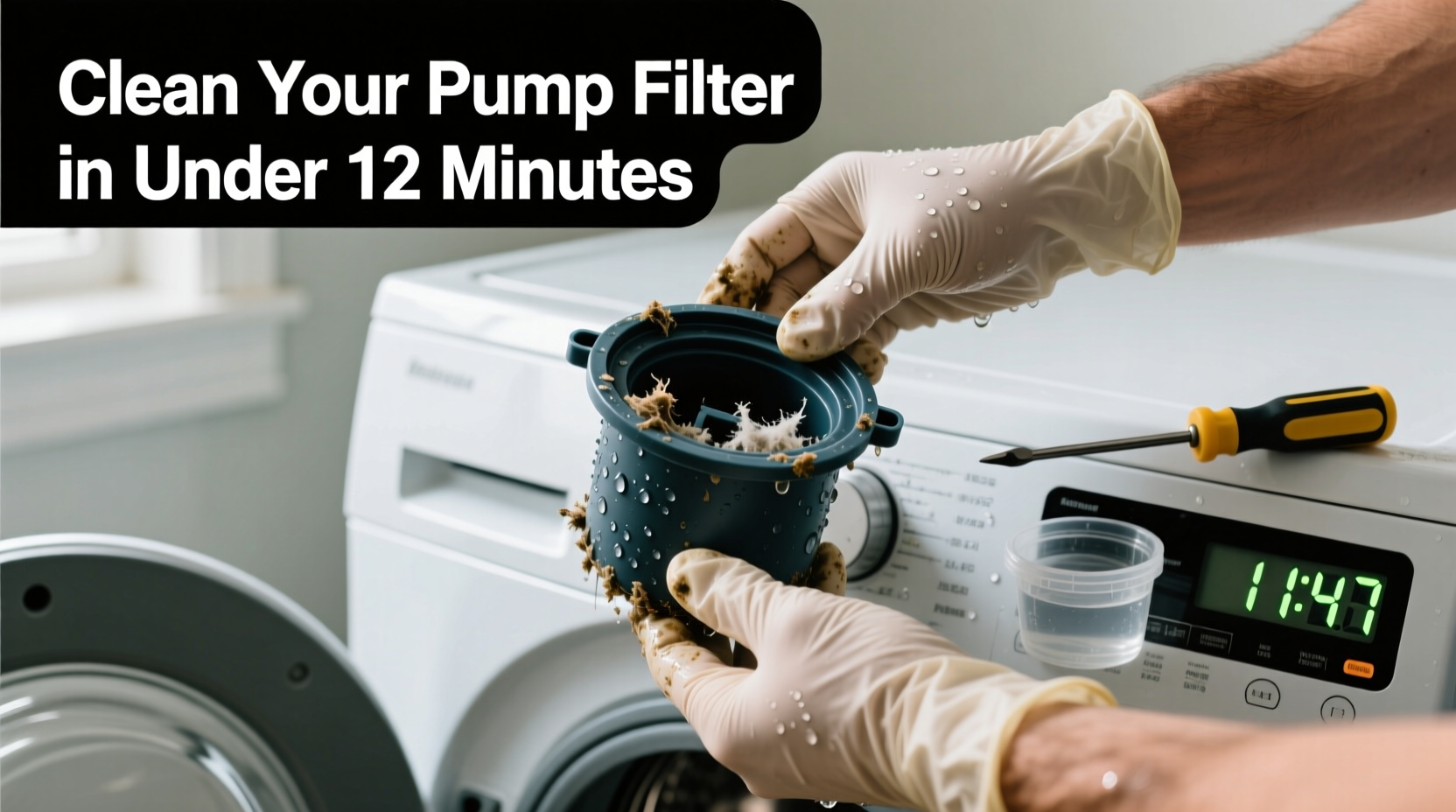 clean drain pump filter without error codes