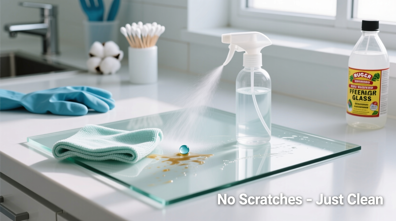 best way to remove sticky residue from glass without scratching