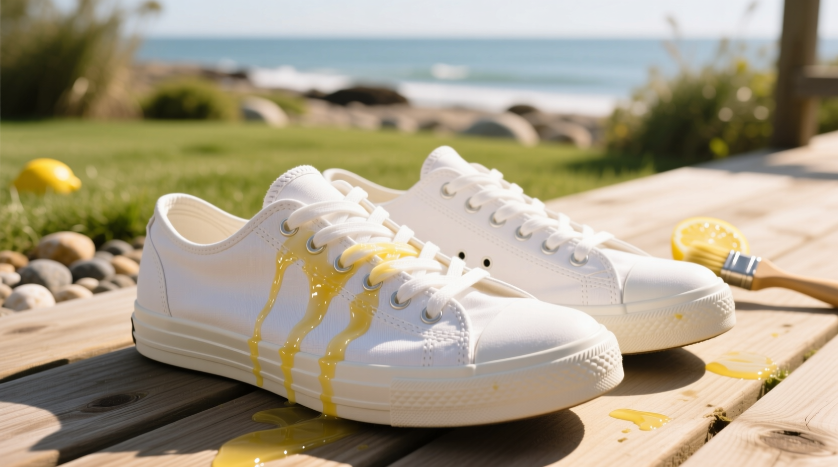 eco friendly cleaning lemon sunlight for white sneakers
