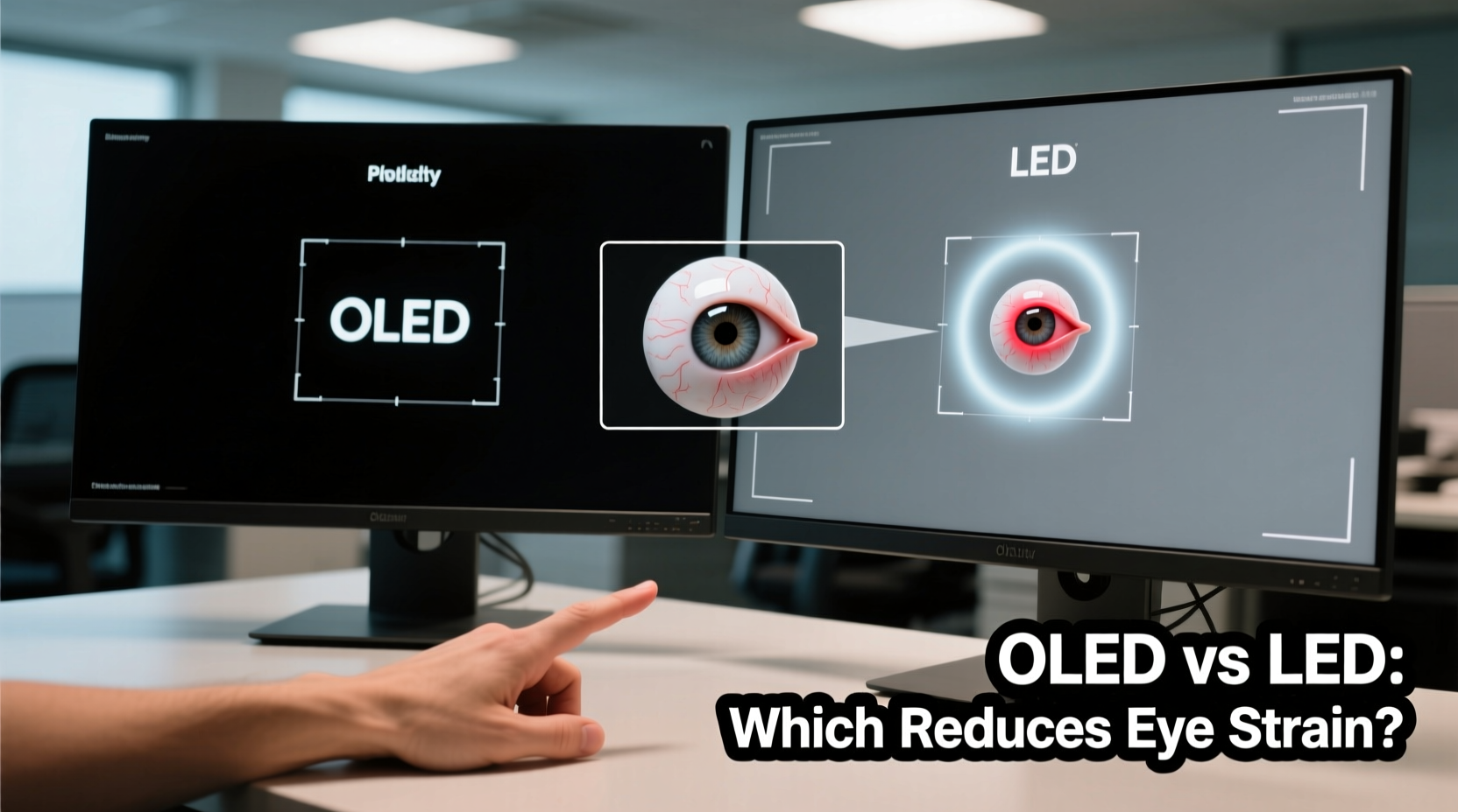 oled vs led monitor which one reduces eye strain during long work sessions