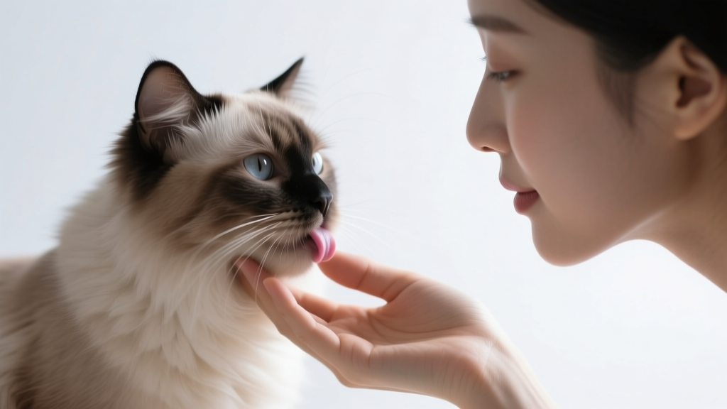 Cat Grooming You: Social Bonding Licking Behavior